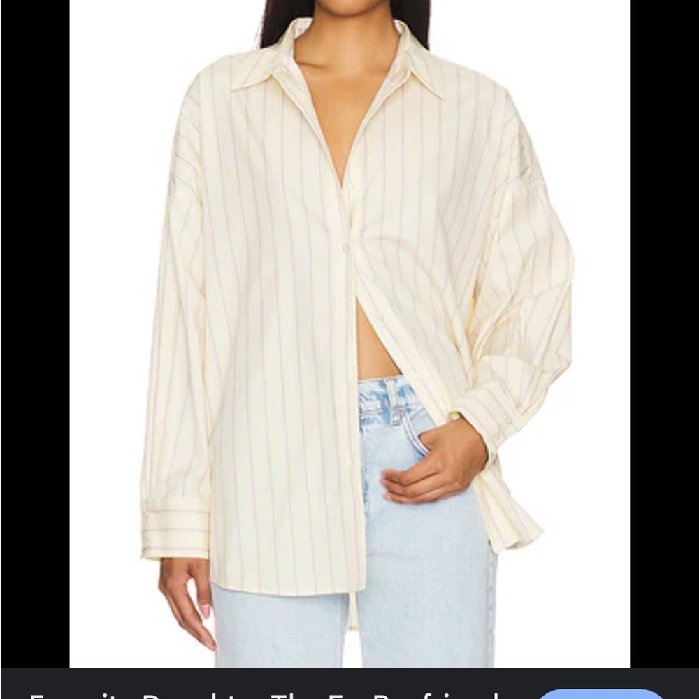 Favorite Daughter Striped Oversized Button Down